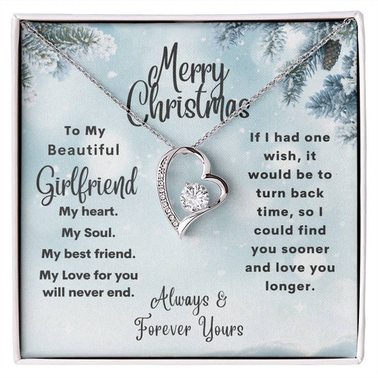 To My Beautiful Girlfriend Merry Christmas | My Heart & Soul | Always & Forever Yours (Forever Love Necklace)