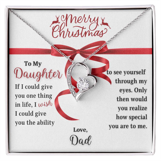 Merry Christmas To My Daughter | Wish | Love Dad (Forever Love Necklace)