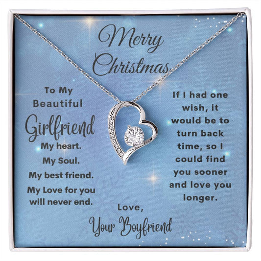 To My Beautiful Girlfriend Merry Christmas | My Heart & Soul | From Boyfriend (Forever Love Necklace)
