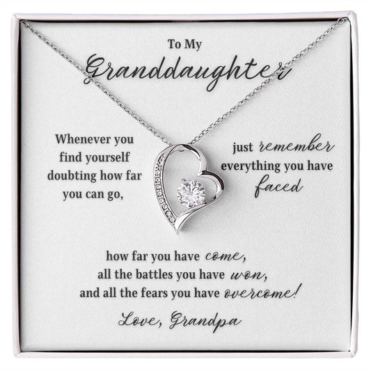 To My Granddaughter | Overcome | Love Grandpa (Forever Love Necklace)