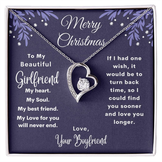 To My Beautiful Girlfriend Merry Christmas | My Heart & Soul | From Boyfriend (Forever Love Necklace)