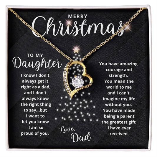 Merry Christmas To My Daughter | Greatest Gift | Love Dad (Forever Love Necklace)