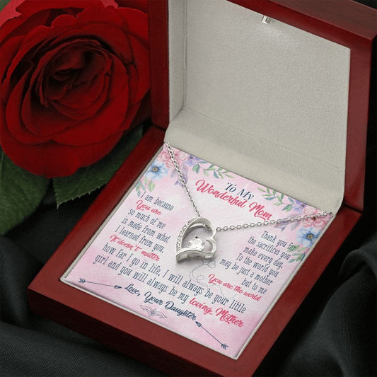 To My Wonderful Mom | I Will Always be Your Little Girl | From Daughter (Forever Love Necklace)