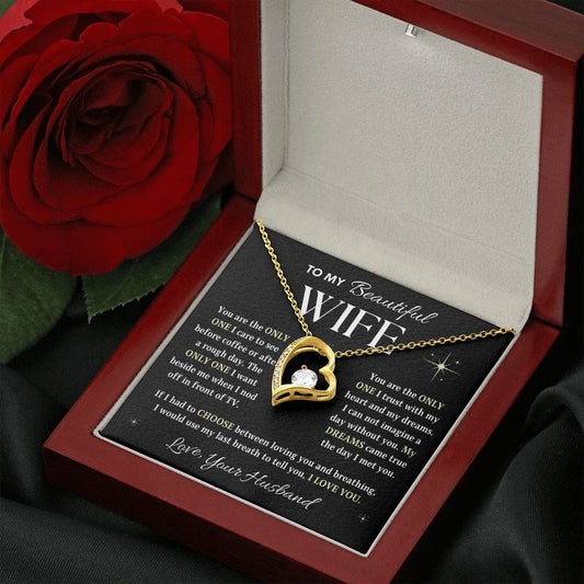 To My Beautiful Wife | You Are The Only One | From Husband (Forever Love Necklace)