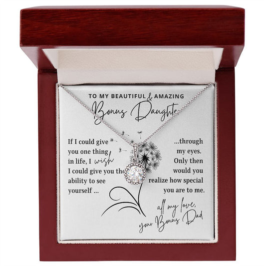 To My Bonus Daughter | WISH | From Bonus Dad (Eternal Hope Necklace / White Card)