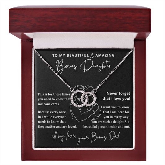 To My Bonus Daughter | Never Forget | From Bonus Dad (Perfect Pair Necklace)