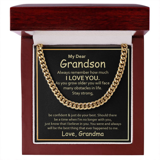 My Dear Grandson | Always Remember Stay Strong | Love Grandma (Cuban Chain)