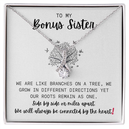 To My Bonus Sister | We Will Always Be Connected (Alluring Beauty Necklace)