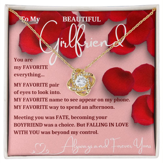 To My Beautiful Girlfriend | Fate | From Boyfriend Valentine (Love Knot Necklace)