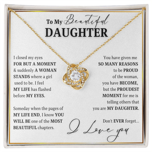 To My Daughter | Proudest Moment (Love Knot Necklace)