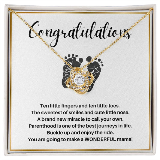 New Mom Congradulations | Parenthood is One of the Best Journeys in Life (Love Knot Necklace)