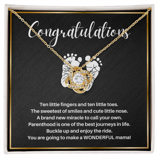 New Mom Congradulations | Parenthood is One of the Best Journeys in Life (Love Knot Necklace)