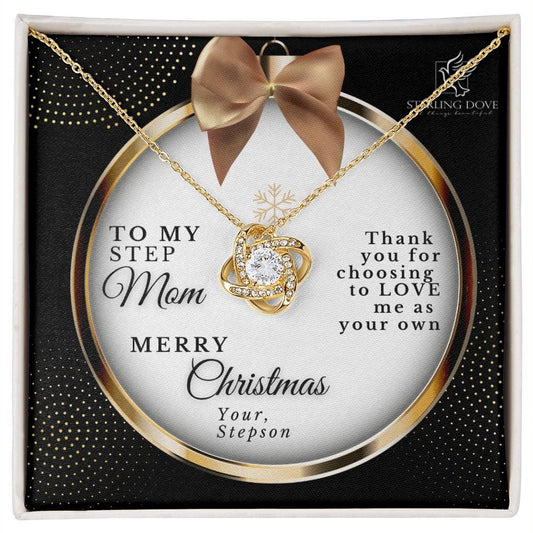 To My Step Mom | Merry Christmas Thank You for Choosing to LOVE | From Stepson (Love Knot Necklace)