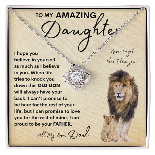 To My Amazing Daughter | A Dad's Promise (Love Knot Necklace)