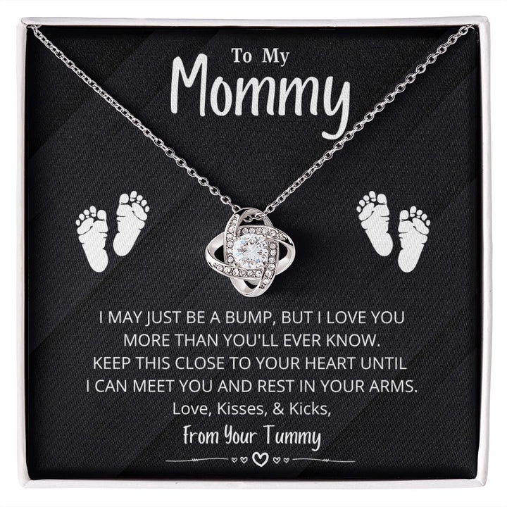 To My Mommy | Love Kisses & Kicks | From Your Tummy (Love Knot Necklace)