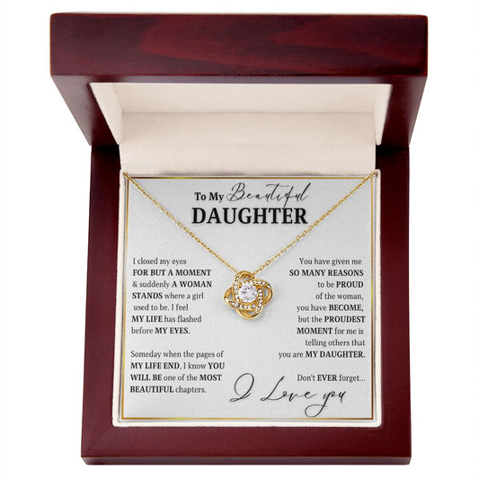 To My Daughter | Proudest Moment (Love Knot Necklace)