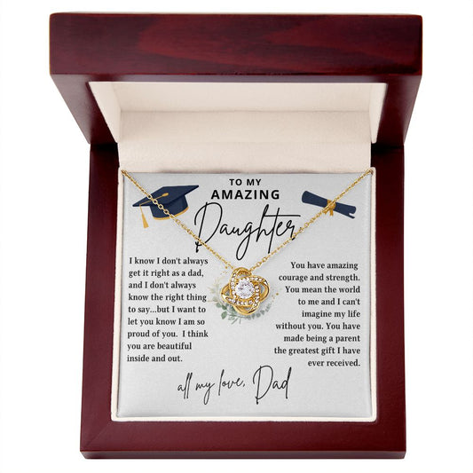To My Amazing Daughter | I'm So Proud of You | From Dad (Love Knot Necklace)