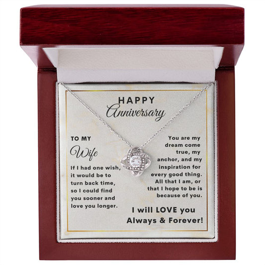 To My Wife | Happy Anniversary WISH (Love Knot Necklace)