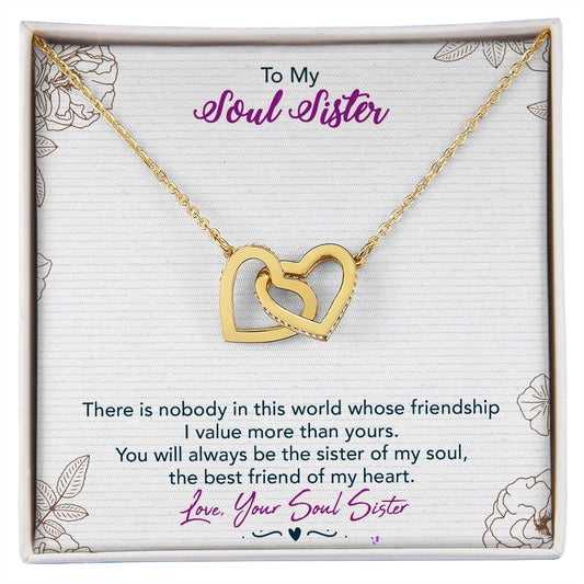 To My Soul Sister | Best Friend (Interlocking Hearts Necklace)