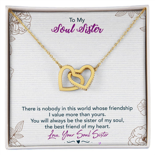 To My Soul Sister | Best Friend (Interlocking Hearts Necklace)