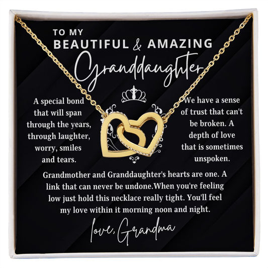 To My Granddaughter | Depth of Love | From Grandma (Interlocking Hearts Necklace)