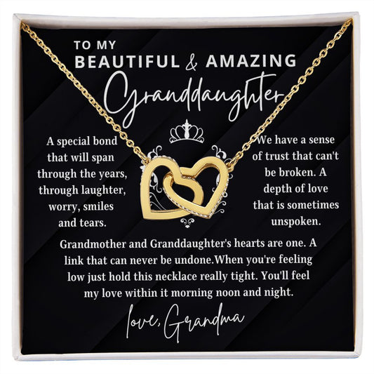 To My Granddaughter | Depth of Love | From Grandma (Interlocking Hearts Necklace)