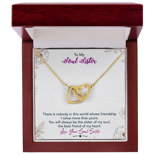 To My Soul Sister | Best Friend (Interlocking Hearts Necklace)