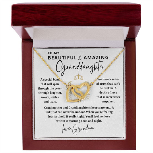 To My Granddaughter | Depth of Love | From Grandma (Interlocking Hearts Necklace)