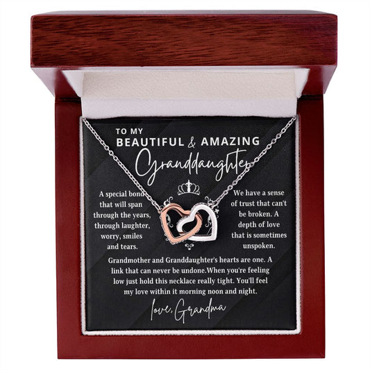 To My Granddaughter | Depth of Love | From Grandma (Interlocking Hearts Necklace)