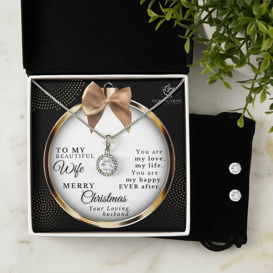 To My Wife | Merry Christmas My Love (Eternal Hope Necklace and Earring Set)