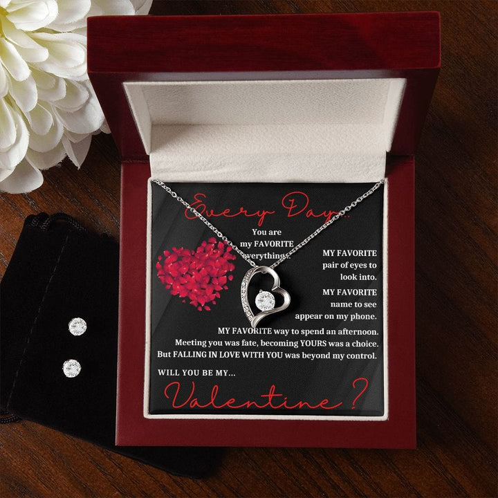 Every Day You are My Valentine (Forever Love Necklace and Earring Set)