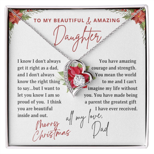 To My Daughter | Beautiful Merry Christmas | From Dad (Forever Love Necklace)