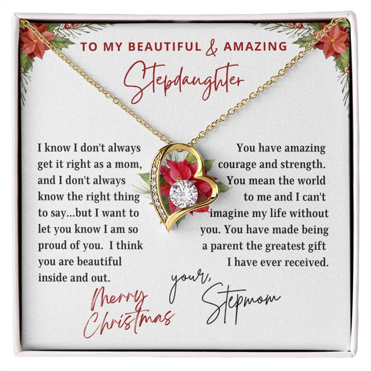 To My Stepdaughter | Merry Christmas My Greatest Gift | From Stepmom (Forever Love Necklace)